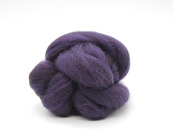 Mystic Purple Merino Top Roving Wool 25g - Needle Felting Wool Thrumming Wool - Wool Tops Wool Roving Felting Wool Pure Wool Fiber Spinning