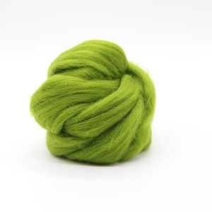 Lichen Green Merino Top Roving Wool 25g - Needle Felting Wool Thrumming Wool - Wool Tops Wool Roving Felting Wool Pure Wool Fiber Spinning