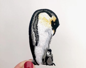 Penguin Patch Iron on Emperor Penguin Patch Embroidered King Penguin Patch Iron on Badge Motif Appliqué Clothes Cute Antarctica Chick - 70