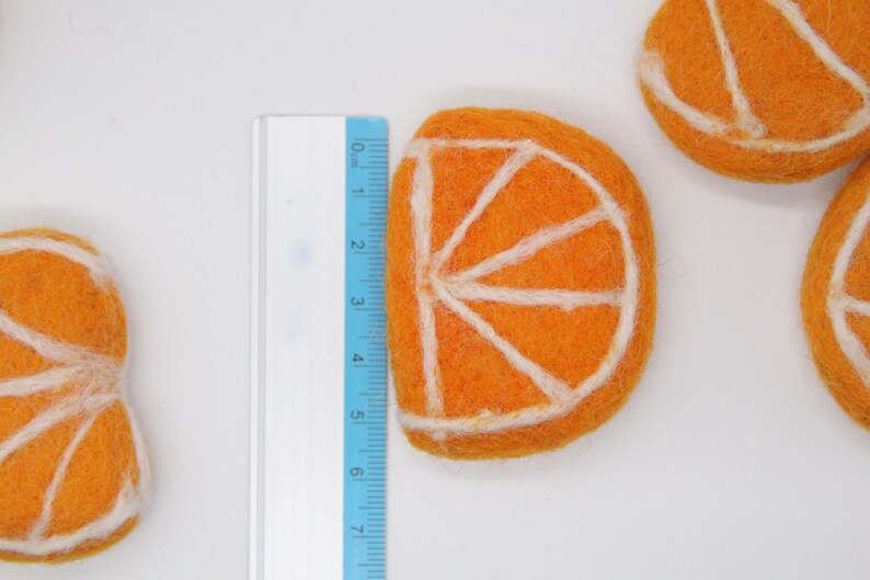 Sold Individually Fruit Craft Decoration Felt Craft Supply Felted Orange Slice 100/% Pure Wool Felted Orange Fruit 6cm x 4.5cm Approx