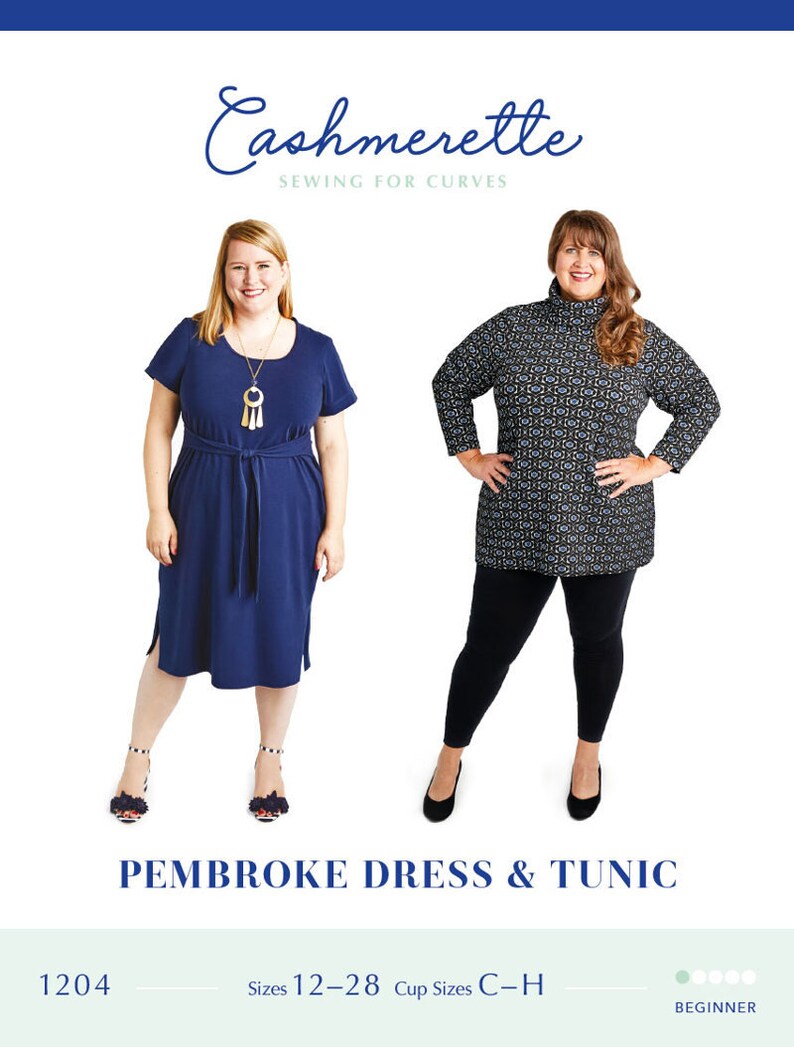 Pembroke Dress and Tunic Pattern By Cashmerette Sewing for Curves Dressmaking for Curves Brand New Printed Paper Pattern Sewing for Women