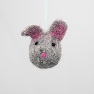 Hanging Felt Bunny Decoration Gift Easter Rabbit Easter Decor Quality 100% Wool Felt Felted Handmade Fun Quirky Decoration Ornament Original