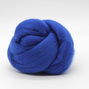 Cobalt Blue Merino Top Roving Wool 25g - Needle Felting Wool Thrumming Wool - Wool Tops Wool Roving Felting Wool Pure Wool Fiber Spinning