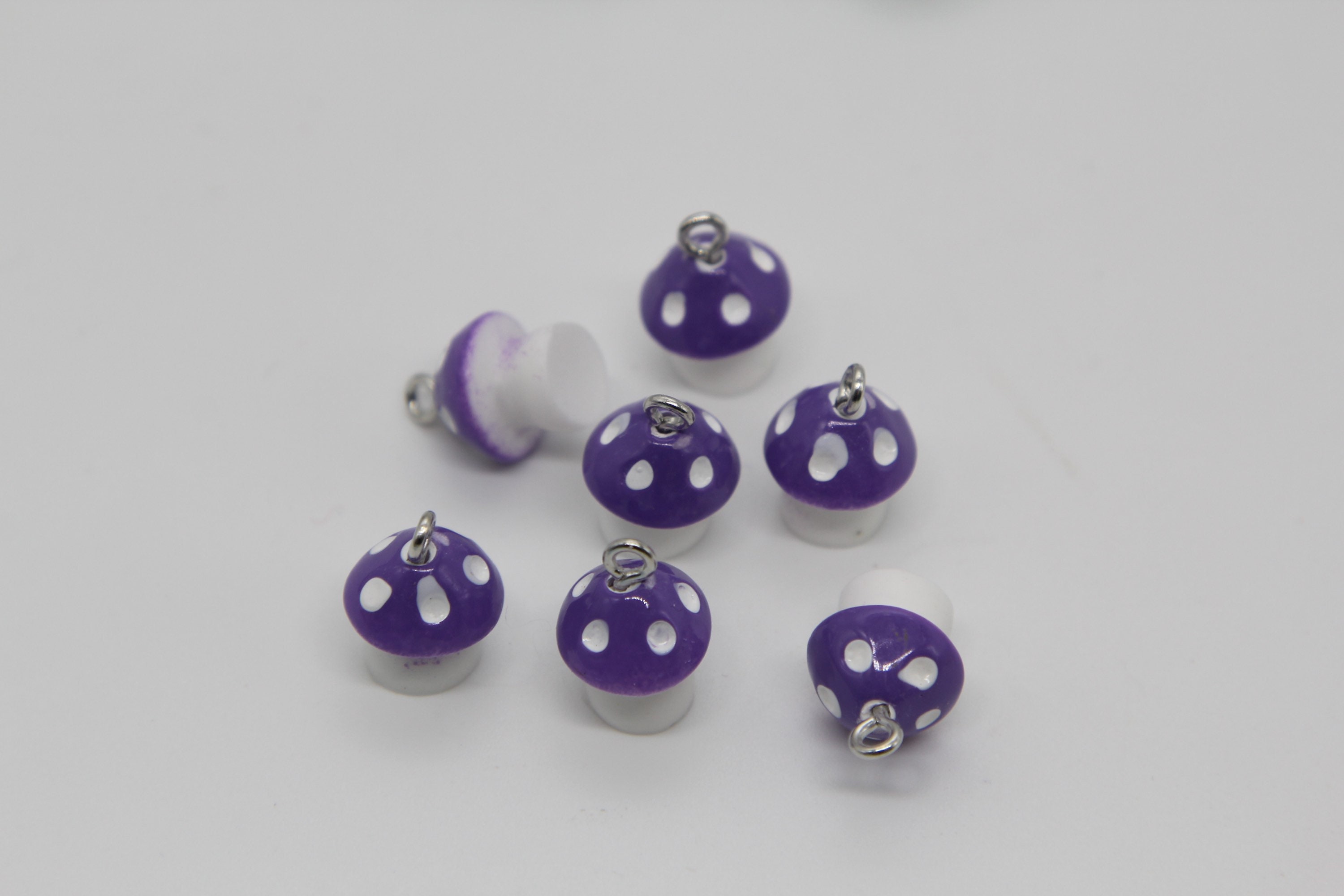 Circa 6-10 pezzi di ciondoli a forma di fungo carino perline ciondolo in resina per collana braccialetto orecchino portachiavi gioielli fai da te artigianato creazione di accessori  36