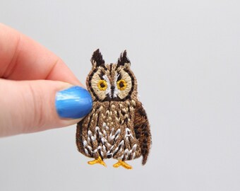 Large Colorful Owl Iron On Patch Or Sew Appliqu&eacute; Embroidered Finished Biker Patches Animals Pets