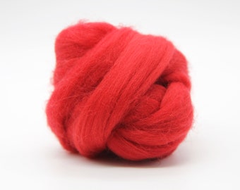 Red Merino Top Roving Wool 25g - Needle Felting Wool Thrumming Wool - Wool Tops Wool Roving Felting Wool Pure Wool Fiber Spinning