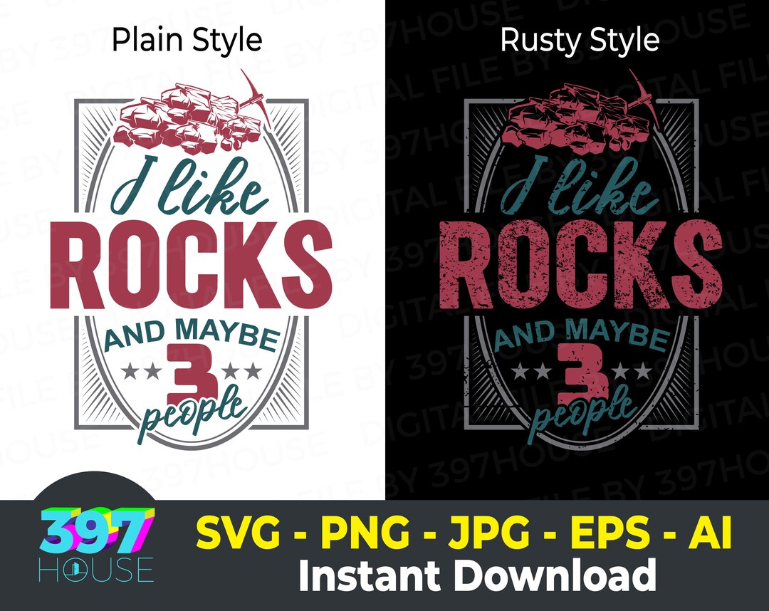 I Think Rocks I Like Rocks and Maybe 3 People Svg, Funny College Humor, Gift for ...