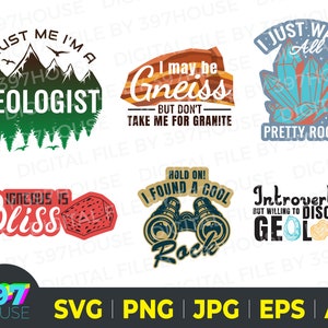 HUMOR Geologist rocks bundle 4 svg, funny quotes for Geologist, DIY gift for science teacher, rock collector, or geologist student