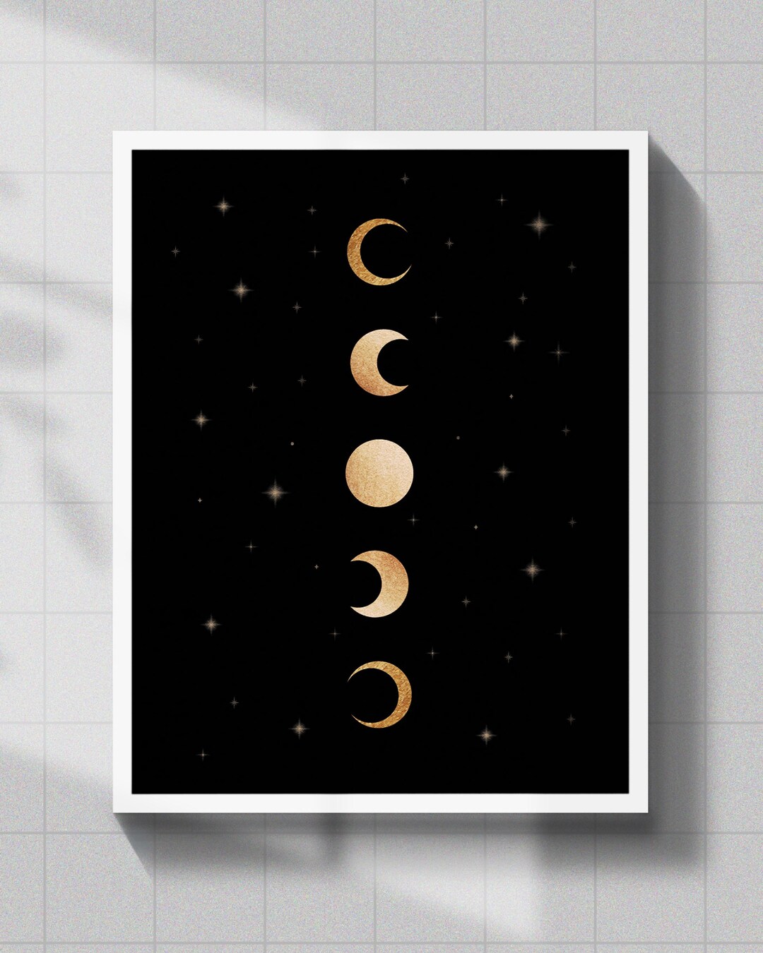 Gold Moon Phases Print, Celestial Wall Art (digital Download) - Etsy