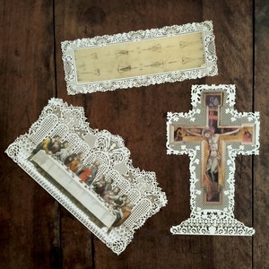 Santini Merlettati / Canivet 12 x 21 cm gift, greetings, birthday, devotion, religion, wedding, made in Italy, craftsmanship