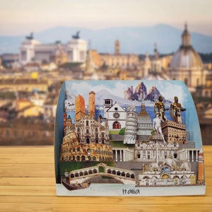 Italia - Pop Up 3D "Scultura di carta" regalo, auguri, compleanno, matrimonio, made in italy, artigianato
