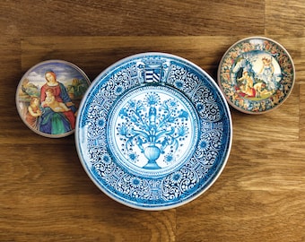 Ceramic plates (15 cm) - Italian majolica gift, greetings, birthday, wedding, made in Italy, crafts