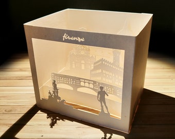 Pop Up 3D "Lights and Shadows" - Italian cities gift, greetings, birthday, wedding, made in italy, crafts