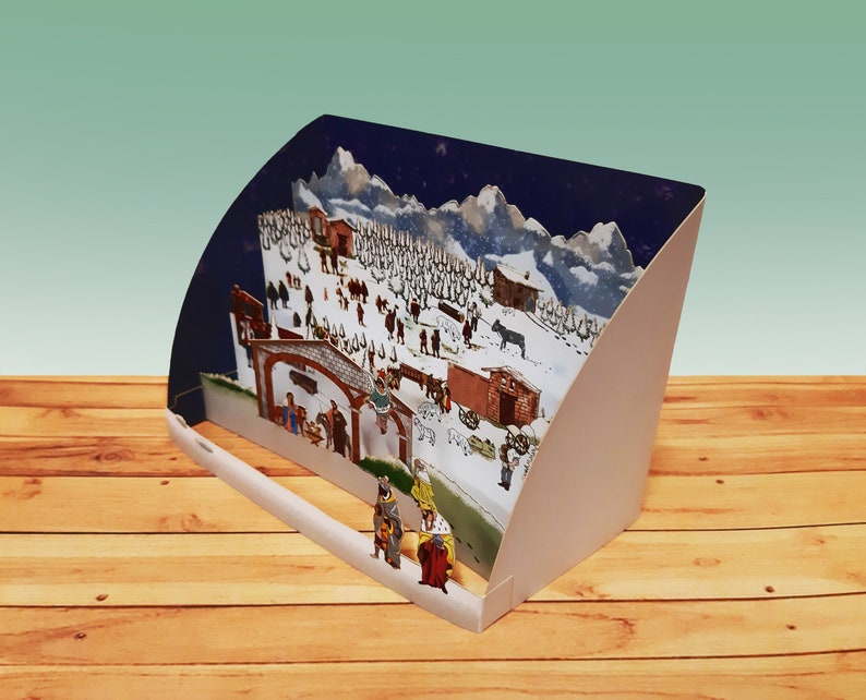 Pop Up 3D Paper Sculpture Christmas, Christmas, Christmas, greetings, birthday, wedding, made in italy, crafts image 2