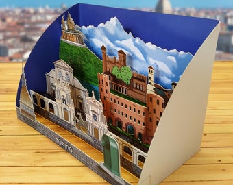 Pop-Up 3D "Papier-Skulpturen" - italienische Städte Geschenk, Grüße, Geburtstag, Hochzeit, hergestellt in Italien, Handwerk