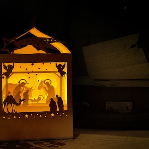 Lanterna - Pop Up 3D "Luci e ombre" natale, christmas, gift, regalo, auguri, made in italy, artigianato