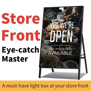 Werbe-Leuchtkasten | "Fotostudio-Leuchtkasten, bodenstehende Anzeige, vertikales Plakat ""A"" Brett Werbung Light Box Schild für Geschäfte."