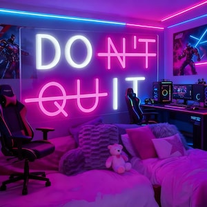Don't Quit Neon Schild für Wanddekor, DO IT LED Neonlichter Partydekorationen, Neonlichter für den Turnraum, Man Cave, Gamer Room Decor
