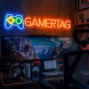 Custom Youtube Neon Sign, YouTuber Name Neon Sign, Custom Youtube Sign,Gamer Gifts, for Man, Gamer Tag Neon Light,Neon Sign Gaming Decor