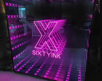 3D Infinity Mirror Sign For Company Logo Decor,3D LED Infinity Mirror Sign,Custom Wall Logo,New Design Logo Sign,Business Sign,Light Up Sign