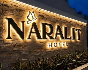 Custom Logo Sign|Backlit Letter Sign for Business Sign|Outdoor Wall Logo Signs| LED Metal Sign|Light up sign|Personalized Beauty Salon Sign