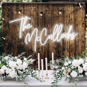 Neon Sign Wedding | Custom Last Name Neon | Wedding Gift | Wedding Decor | Neon Wedding Sign | Family Name Neon Sign | LED Home Decor Gifts