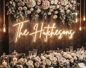 Neon Sign Custom,  Neon Sign Wedding,  Personalized Family Name Neon Signs, Neon Sign for Wedding  Decor, Engagement Decor,Wedding Gifts