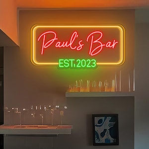 Home Bar Neon Sign, Your name neon sign,Neon Sign for Dad, Father&#39;s Day Gift Neon,Gift for drinker,Personalized Home Bar Neon Sign