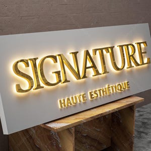 Custom Logo Sign|Backlit Letter Sign for Business Sign|Outdoor Wall Logo Signs| LED Metal Sign|Light up sign|Personalized Beauty Salon Sign image 4