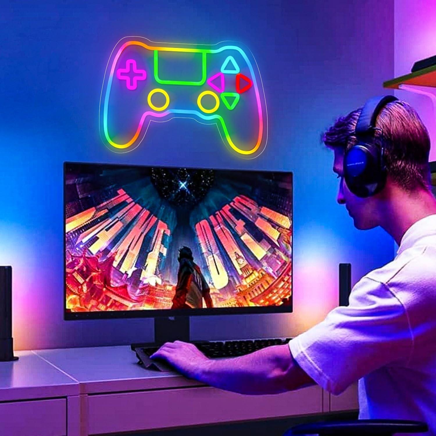 ヴィンテージ コントローラー ゲーム ネオンサイン、ゲーマー ネオン