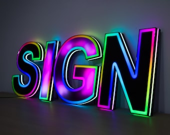 Led Channel Letter,RGB Custom Logo Sign,3d Letter Sign,Company Wall Logo Signage,Business Sign,Beauty Salon Bar Sign,3d Letter Sign,