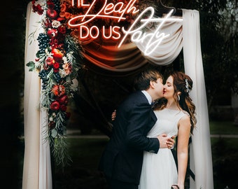 Til Death DO US Party neonreclame, aangepaste neonreclame, bruiloft neonlicht teken, gepersonaliseerd cadeau bruiloft verlovingsfeest bar decoratie