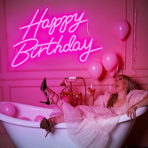 Alles Gute zum Geburtstag Leuchtreklame, Geburtstag Leuchtreklame, Geburtstagsgeschenke, Leuchtreklame, Geburtstagsfeier Dekor, LED Neonlichter, personalisierte Neonkunst