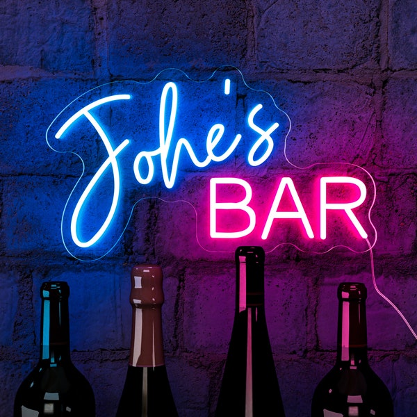 Personalized Home Bar Neon Sign|Custom Name Bar Neon Sign|Neon Sign Gift| Neon Sign for Dad| Father's Day Gift Neon| Man Cave, Bar Sign