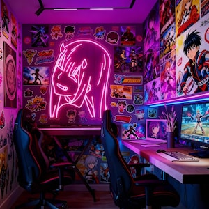 Placa de neon Zero Tow, placa de neon personalizada de anime, decoração de quarto, luz de neon LED fofa para meninas kawaii, presentes de aniversário, placa de neon japonesa