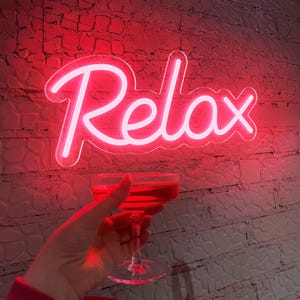 Insegna al neon Relax Insegna a LED Relax Decorazione da parete Relax Arte da parete Decorazione al neon per feste Insegna luminosa al neon Relax Insegna al neon per feste Decorazioni per feste