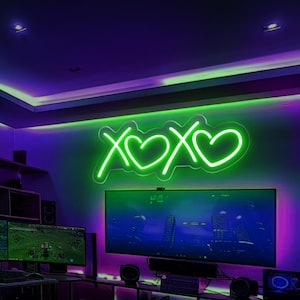 XOXO Neon Light,Pink Led Light Sign Custom,Neon Salon Decor,Girl&#39;s Room Sign,Beauty Room Sign,Personalized Gifts for Her,Bedroom Led Light