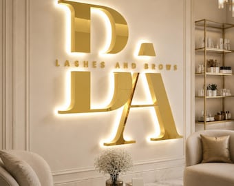 Custom Backlit Business Logo Sign,Beauty Salon Sign, 3D Business Sign, Business Signboard, Custom Laser Cut,Turn Your Logo Into Sign