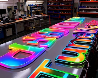 RGB Letter Sign,Colorful Change Letter Sign,Custom Led Sign For Business,Somke Shop Sign,Led Light Sign,Light Up Letter
