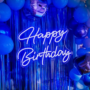 Alles Gute zum Geburtstag Leuchtreklame | Benutzerdefinierte Leuchtreklame |Neon Sign Wall Decor | Geschenk für Fer|Geburtstag Leuchtreklame|Party Hintergrund personalisiertes Geschenk