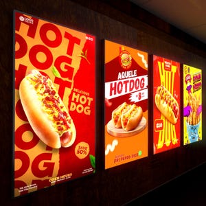 Poster luminoso a LED ultrasottile personalizzato per film, menu luminoso a LED ultrasottile, poster luminoso a LED ultrasottile per uso pubblicitario aziendale