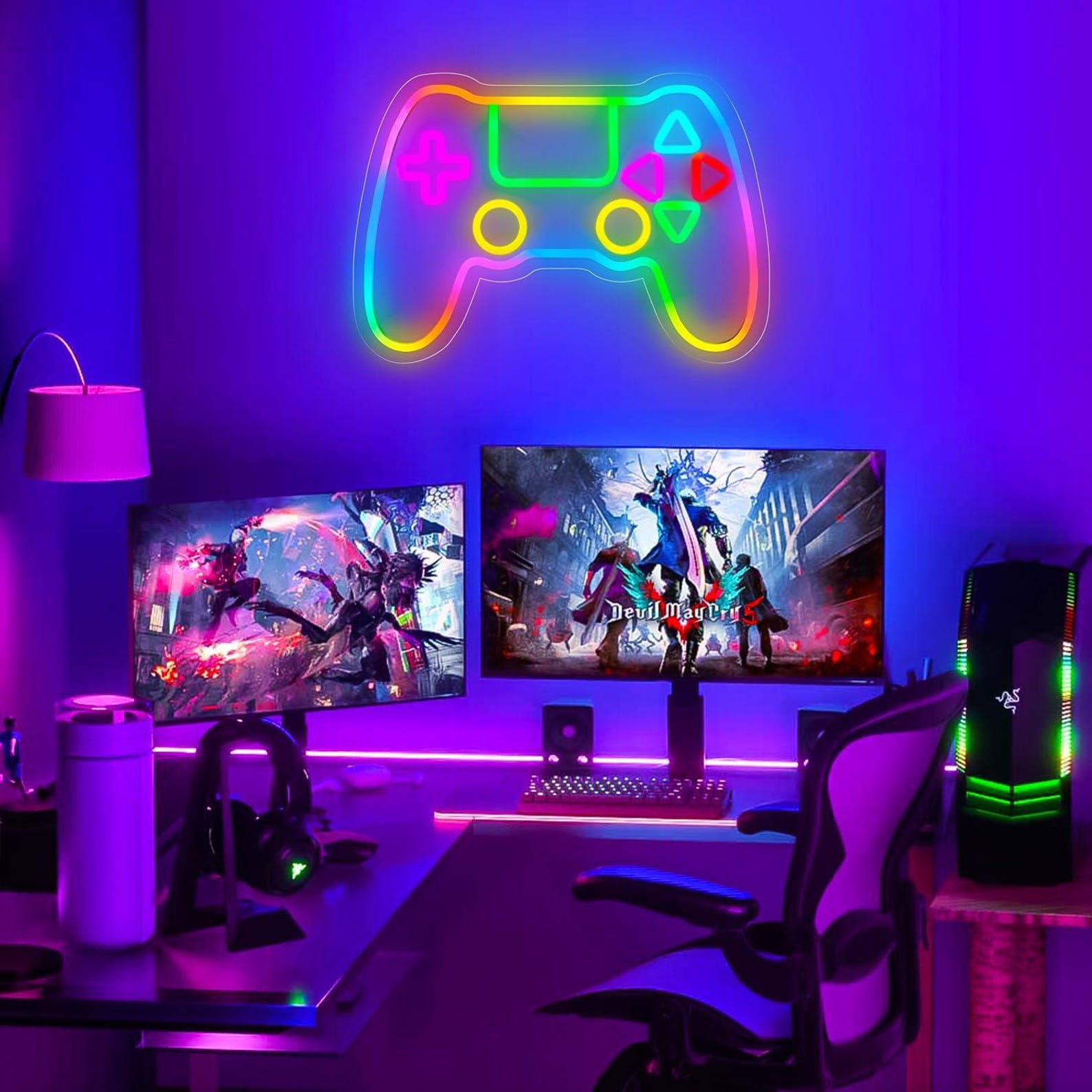Game Controller Signs Vintage Controller Gaming Neon Sign,gamer Neon Sign, LED Game ...
