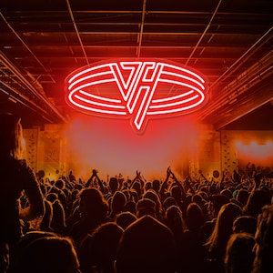 Red color Van Halen Neon Sign, VAN HALEN Led Sign, Music Studio Decor, Retro Home Decor, Neon Sign Wall Art