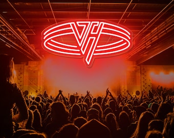 Red color Van Halen Neon Sign, VAN HALEN Led Sign, Music Studio Decor, Retro Home Decor, Neon Sign Wall Art