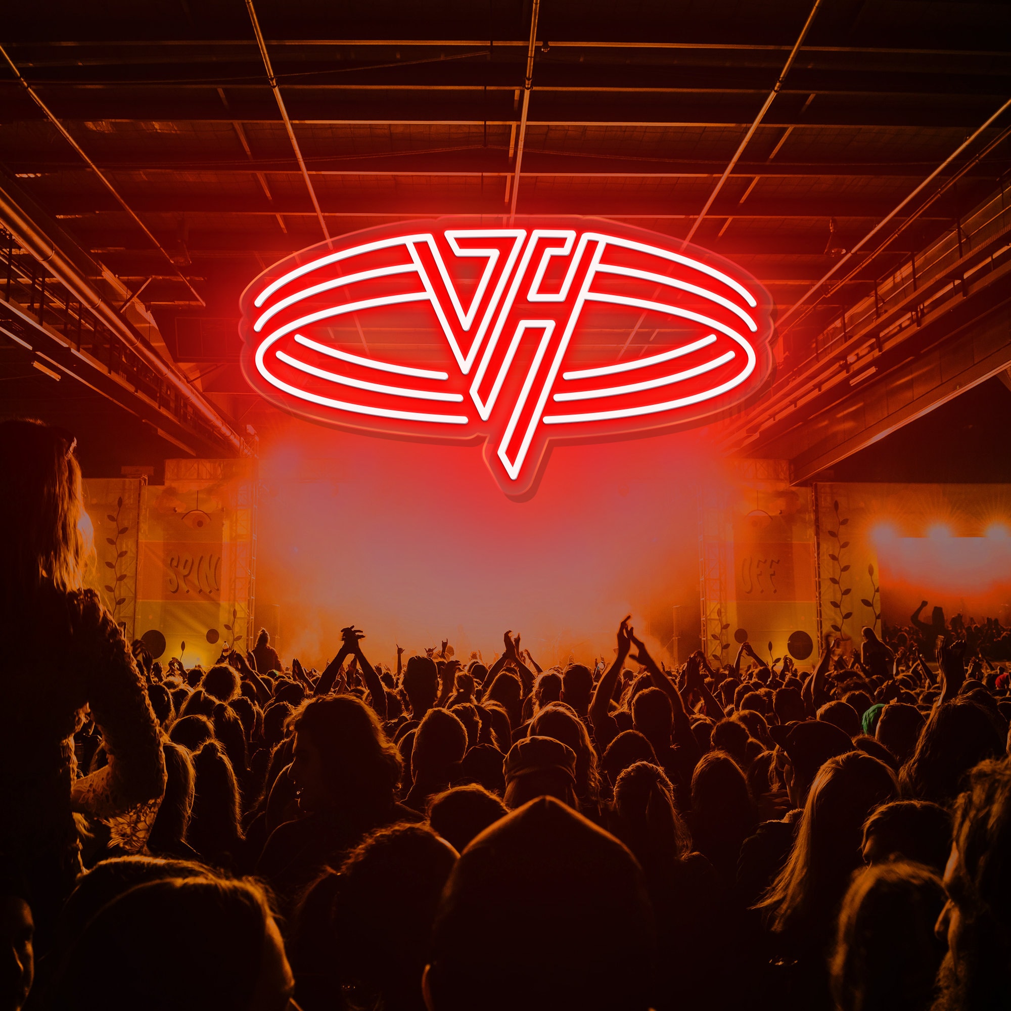 Red color Van Halen Neon Sign, VAN HALEN Led Sign, Music Studio Decor, Retro Home Decor, Neon Sign Wall Art
