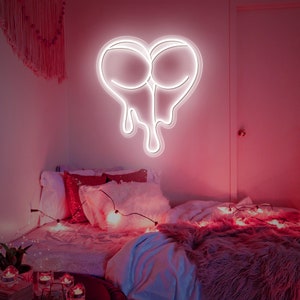 Heart Neon Sign, Love Neon Sign, Wedding Neon Sign, Couple Gift Ideas, Anniversary Gift, Heart Home Decor, Love Art, Wedding Decoration Idea