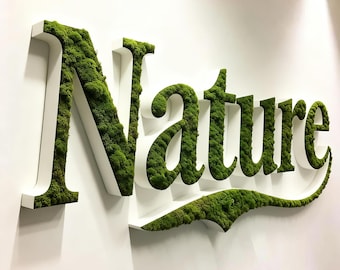 Moss Letter|Custom Moss Logo|Custom Moss Sign|Custom Green Wall Logo |Wall Moss Decor|Moss Company Logo |Custom Led Moss Sign