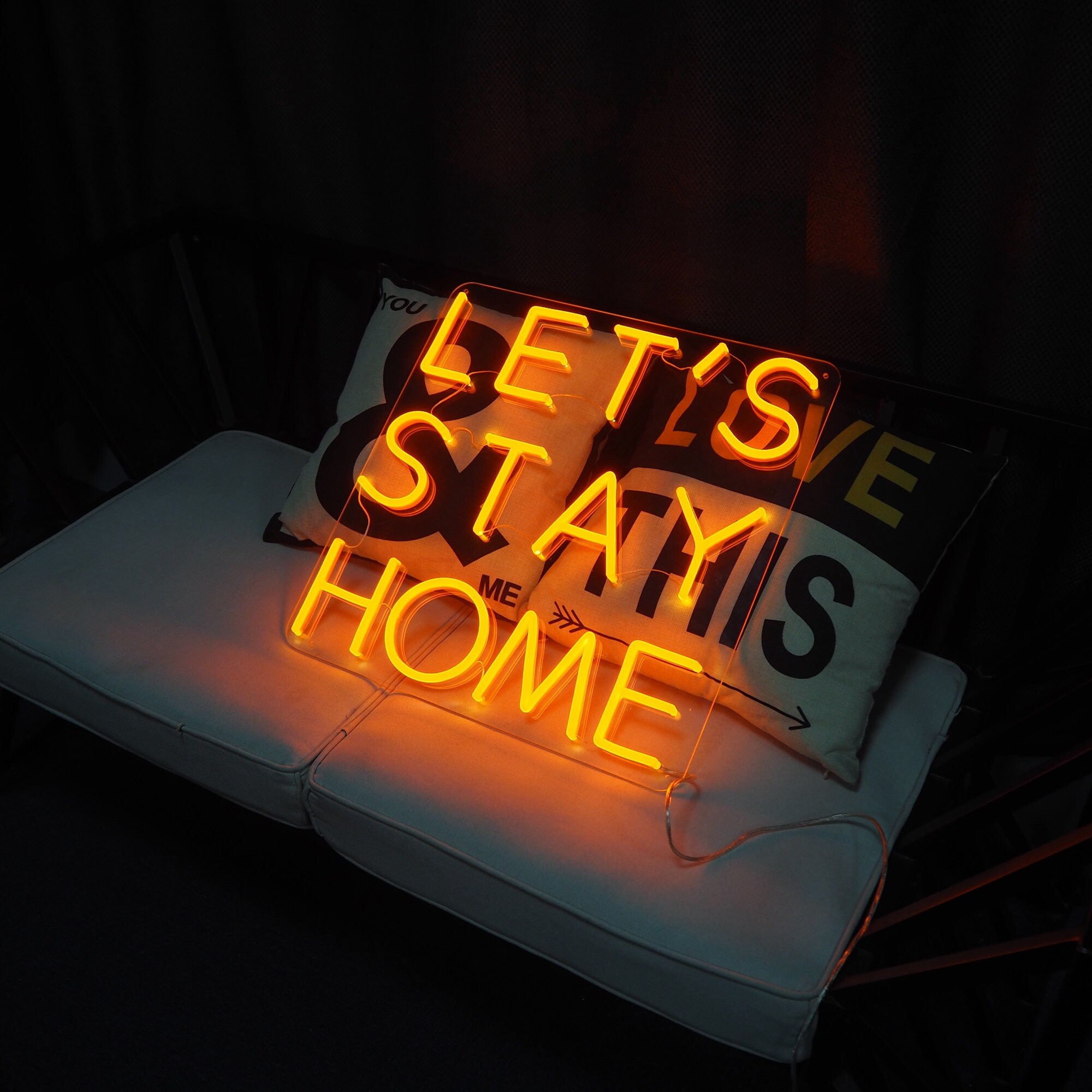 Let's stay home Neon Signs Custom Neon sign for home Etsy