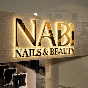 Custom Logo Sign|Backlit Letter Sign for Business Sign|Outdoor Wall Logo Signs| LED Metal Sign|Light up sign|Personalized Beauty Salon Sign