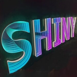 Custom Infinity Mirror Sign, LED Track Channel Infinity Letters ...